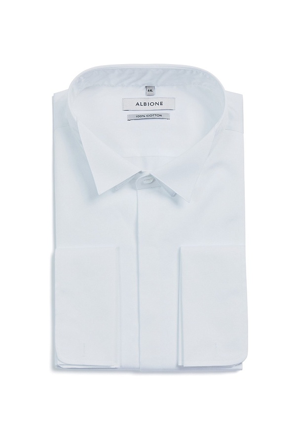 Белая сорочка с двойным воротником