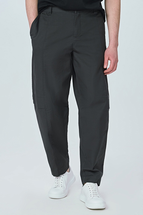 Темно-серые брюки-баллоны