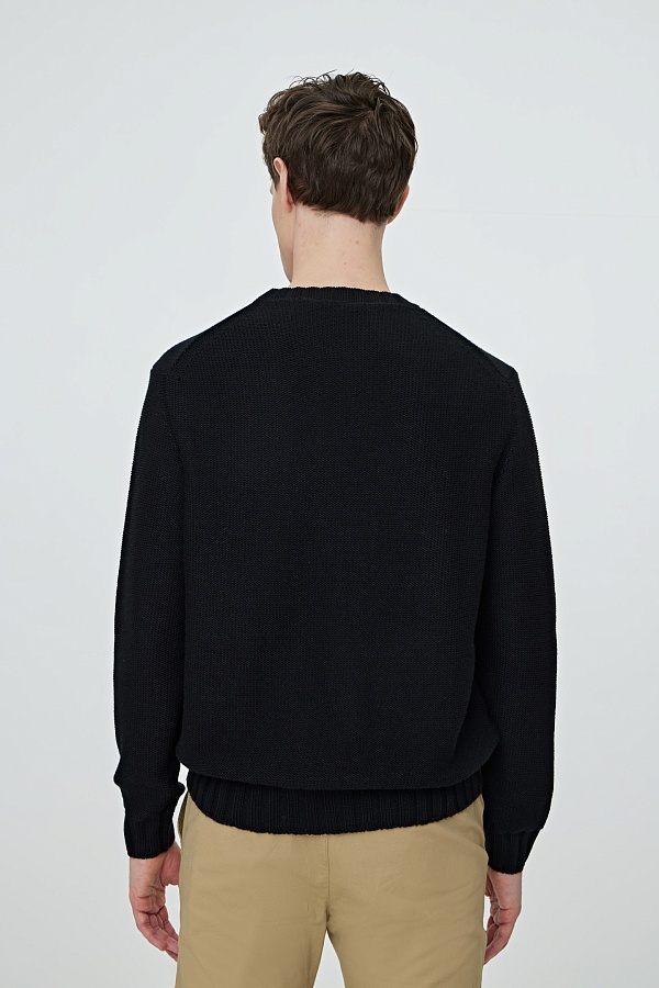 Черный текстурный джемпер