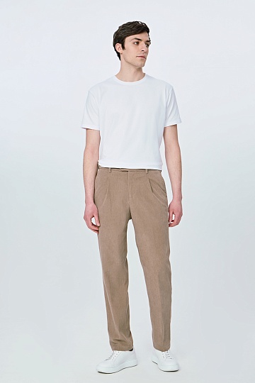 Бежевые вельветовые брюки