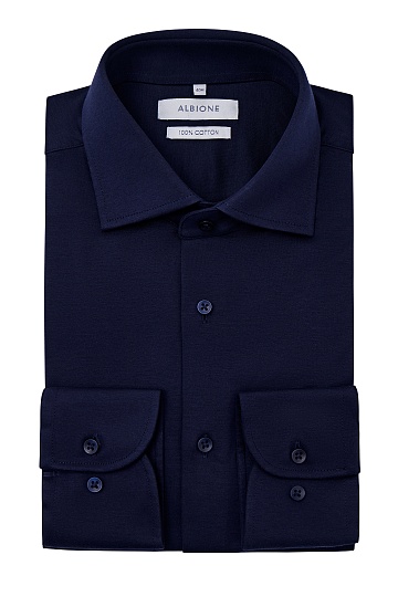 Темно-синяя однотонная сорочка