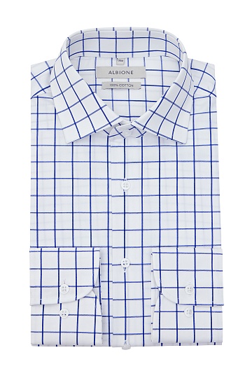 Белая сорочку в крупную клетку