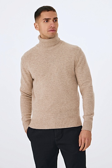 Бежевый свитер с эффектом меланж