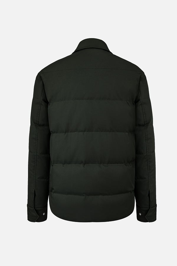 Темно-зеленый ультратонкий пуховик