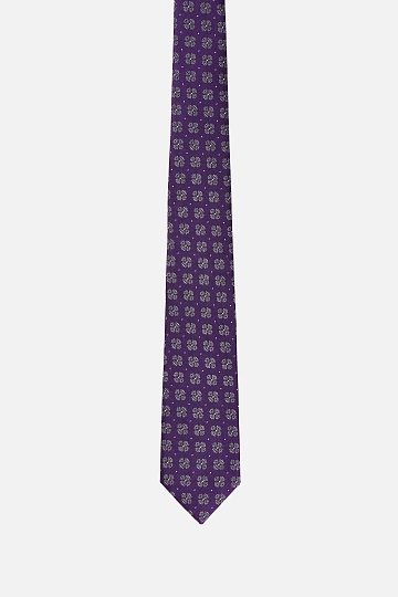 Галстук черного цвета с узором цветы