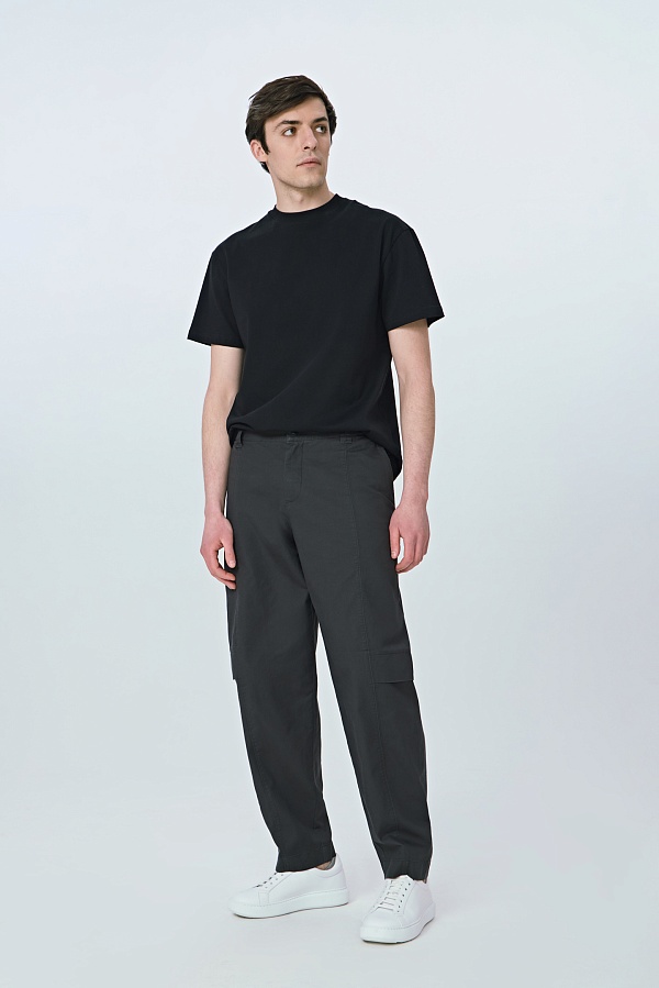 Темно-серые брюки-баллоны