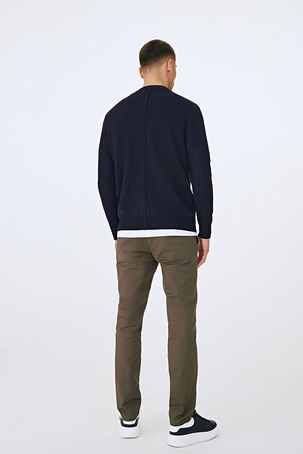 Темно-синий джемпер из шерсти