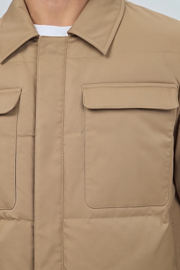 Бежевый ультратонкий пуховик