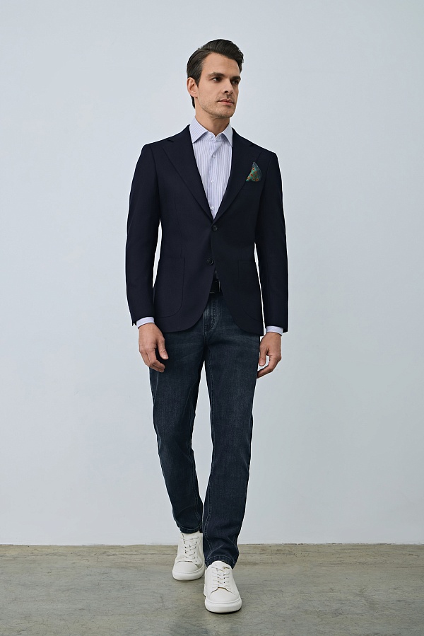 Темно-синий пиджак из шерсти