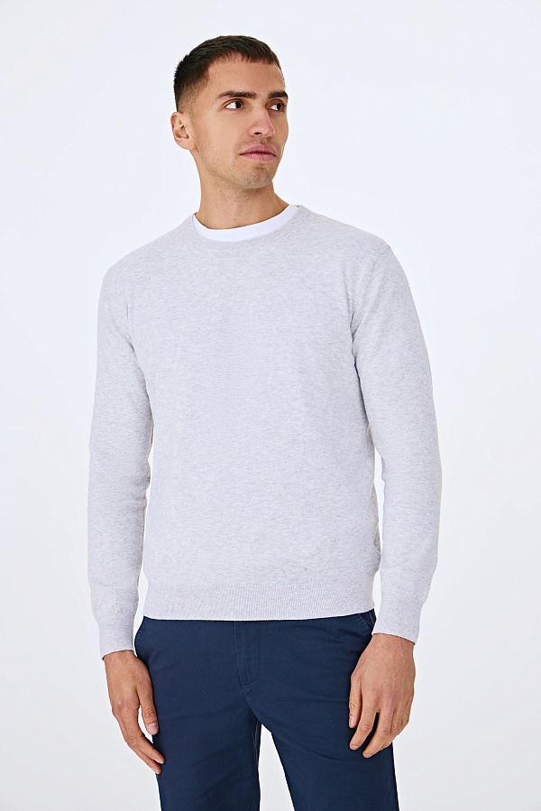 Светло-серый джемпер из хлопка