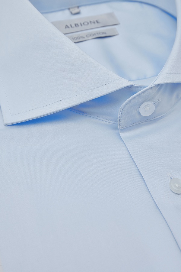 Голубая однотонная сорочка