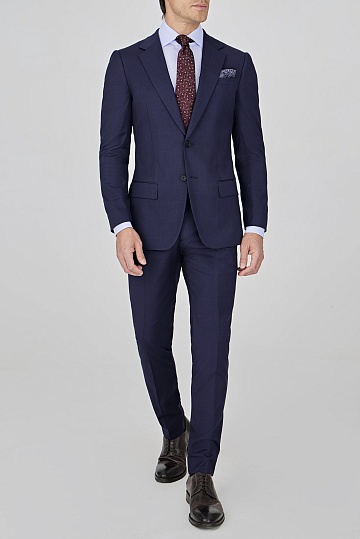 Чернильный костюм в клетку