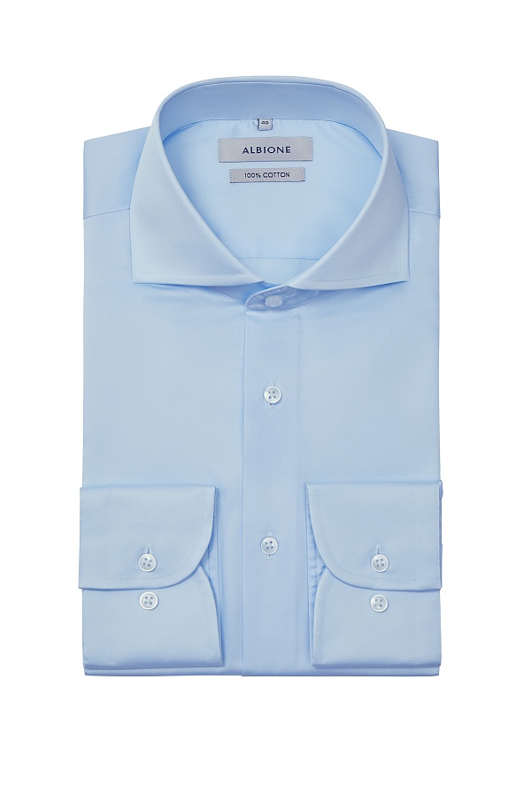 Голубая однотонная сорочка