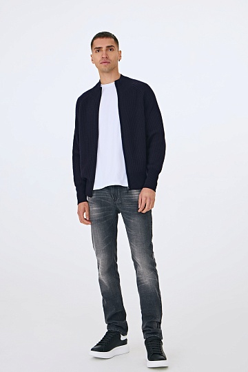 Темно-синий кардиган на молнии