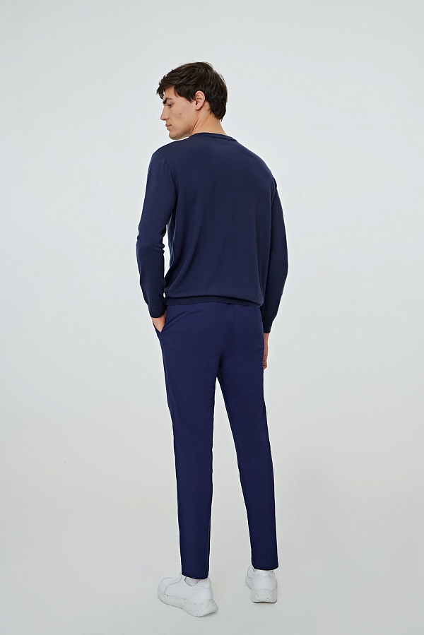 Темно-синий текстурный джемпер