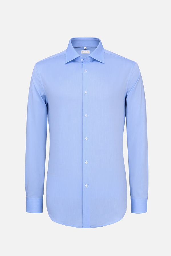 Однотонная голубая рубашка