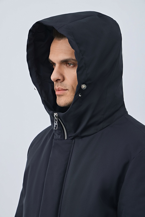 Пуховик синего цвета