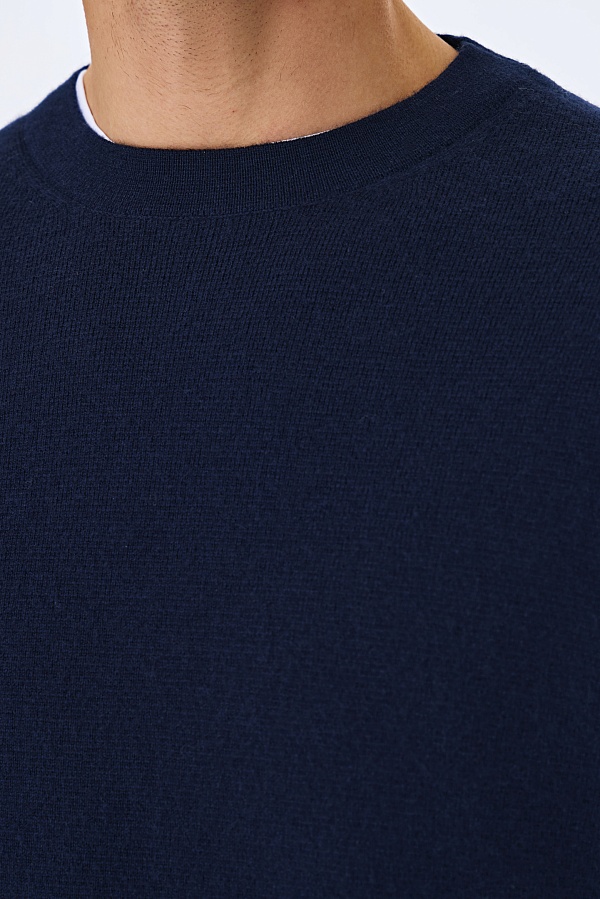Темно-синий джемпер из шерсти
