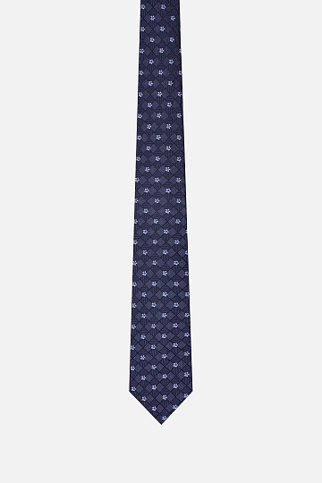 Темно-синий галстук в ромб