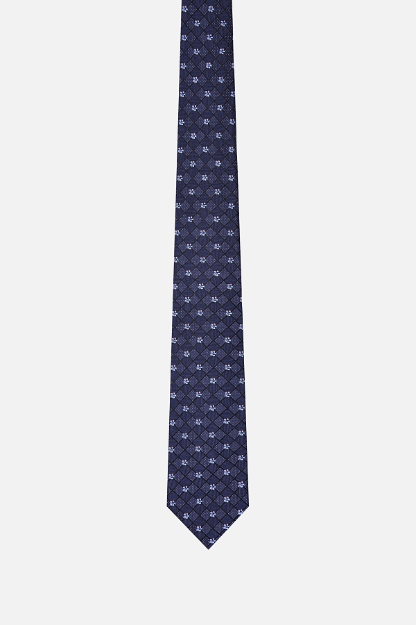 Темно-синий галстук в ромб