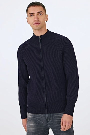 Темно-синий кардиган на молнии