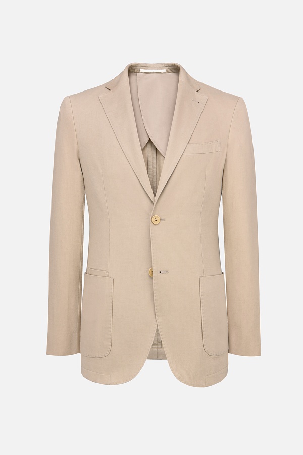 Пиджак бежевого цвета на двух пуговицах