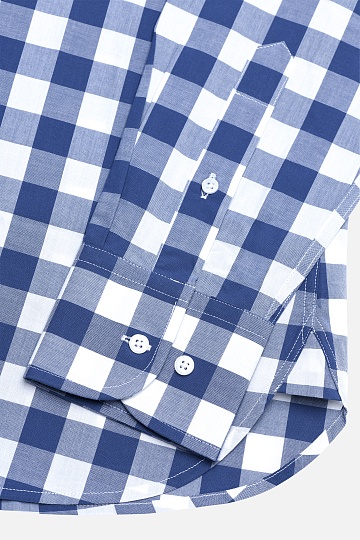 Рубашка в бело-синюю клетку