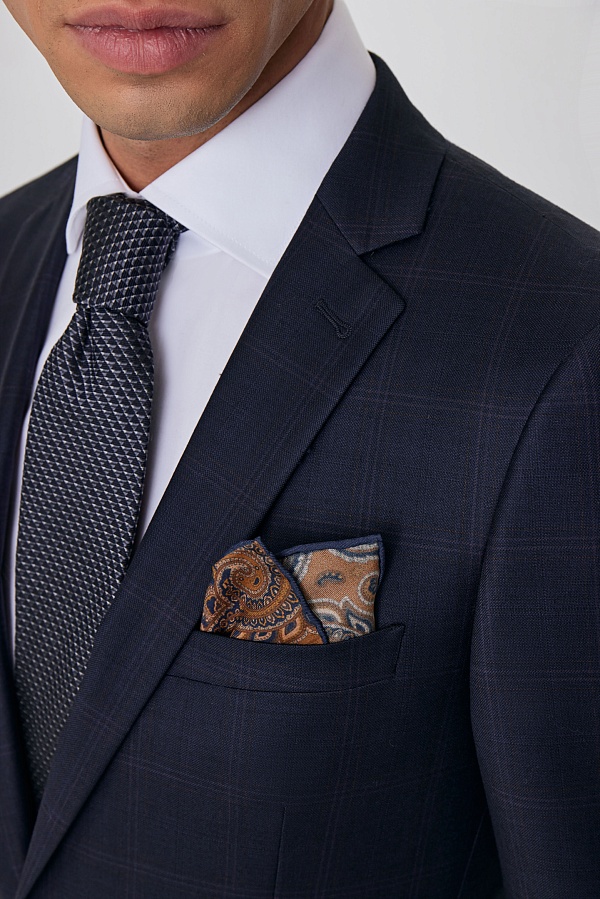 Темно-синий костюм в крупную клетку FREDDY II