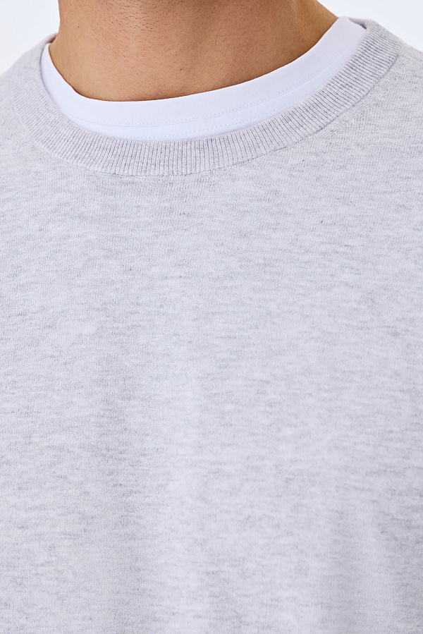 Светло-серый джемпер из хлопка