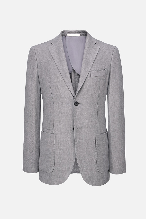 Льяной пиджак серого цвета