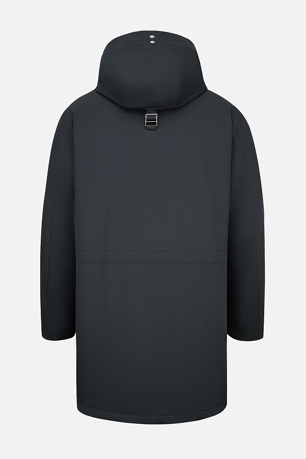 Черная пуховая куртка с капюшоном