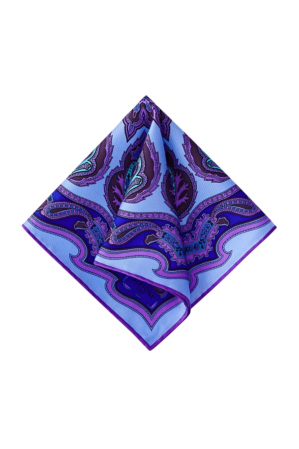 Фиолетово-голубой платок с орнаментом