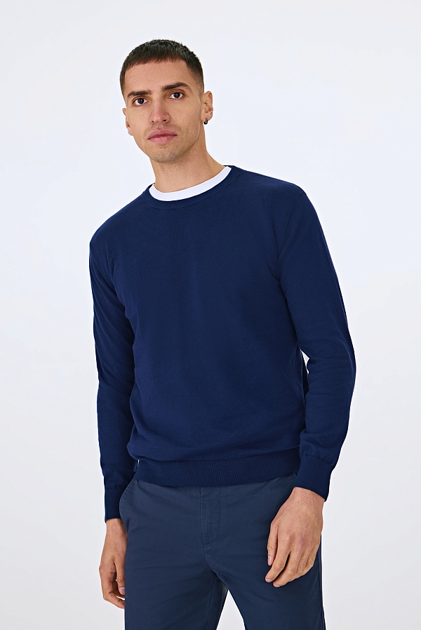 Синий джемпер из хлопка