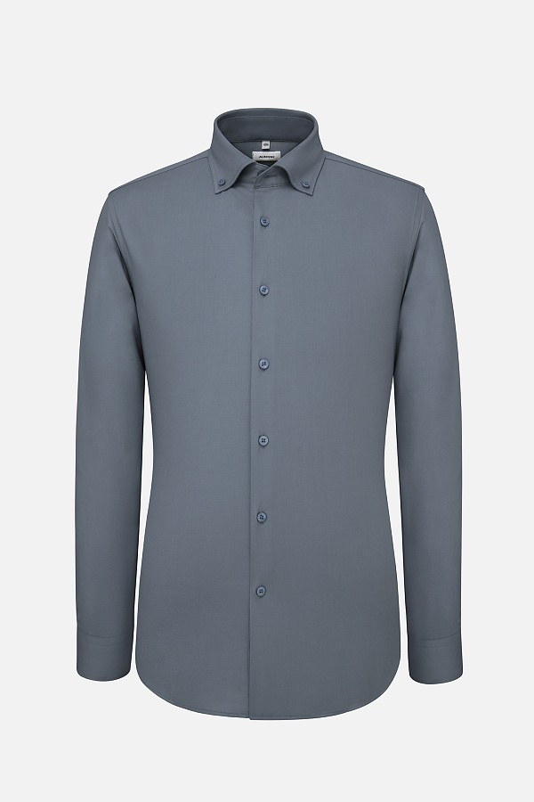 Однотонная сорочка стального цвета