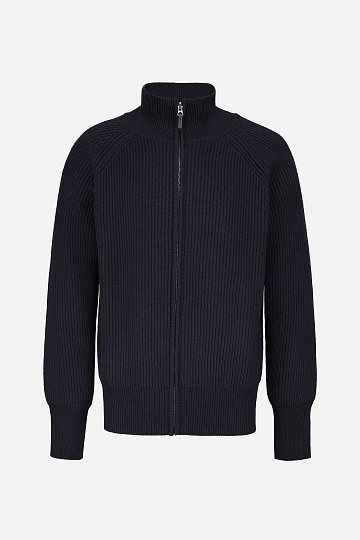 Темно-синий кардиган на молнии