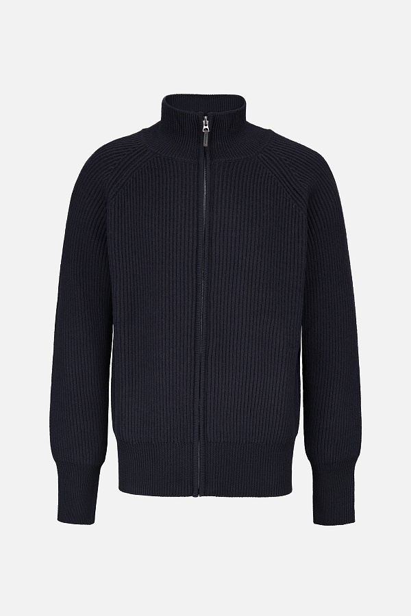 Темно-синий кардиган на молнии