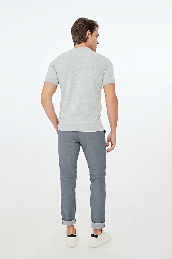 Серо-синие брюки из текстурной ткани