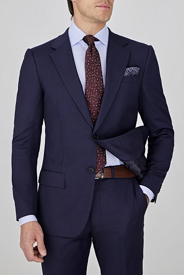 Чернильный костюм в клетку