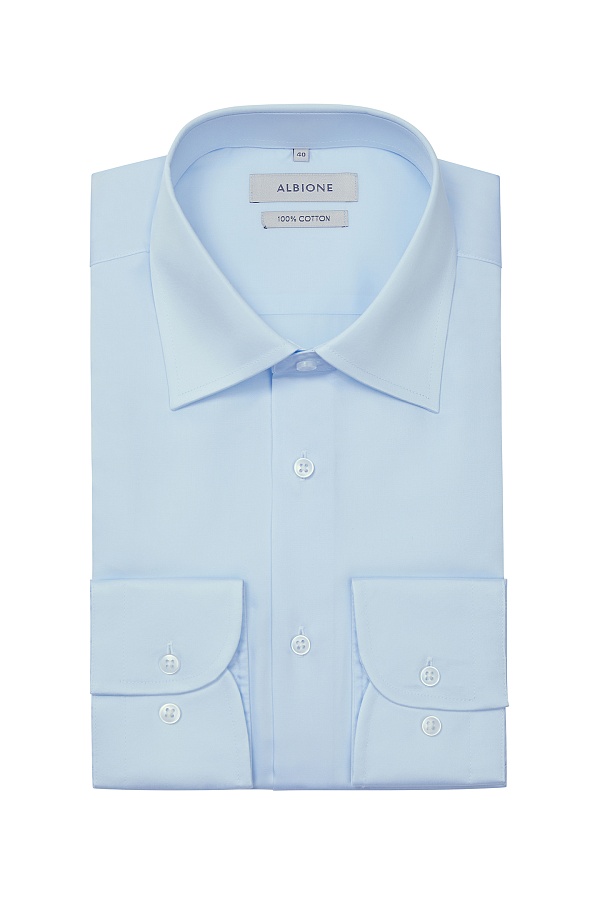 Голубая однотонная сорочка