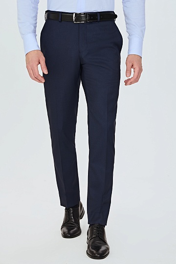 Однотонные темно-синие брюки