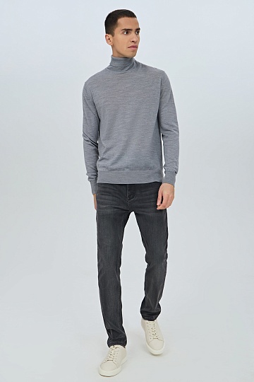 Серая меланжевая водолазка