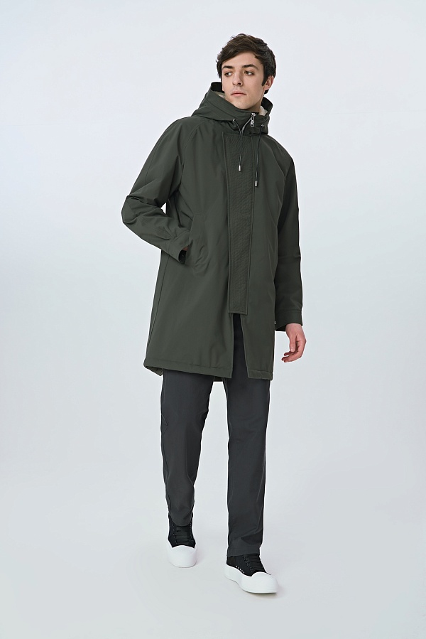 Оливковая парка с мехом