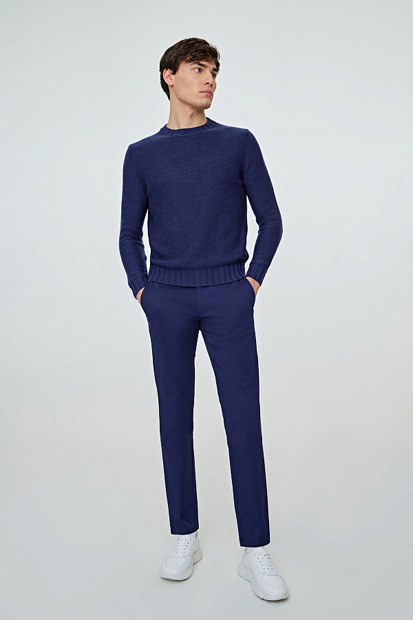 Темно-синий текстурный джемпер