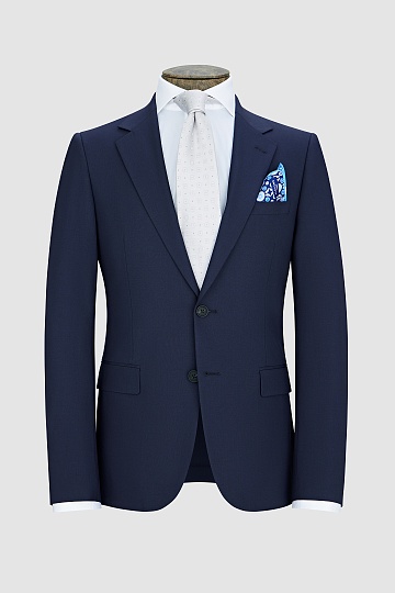 Темно-синий костюм из однотонной ткани