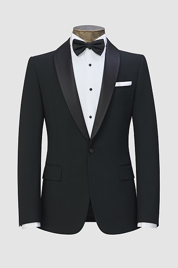 Черный смокинг со съемными лацканами