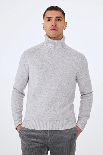 Светло-серый свитер из шерсти с эффектом меланж