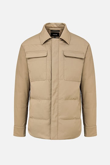 Бежевый ультратонкий пуховик