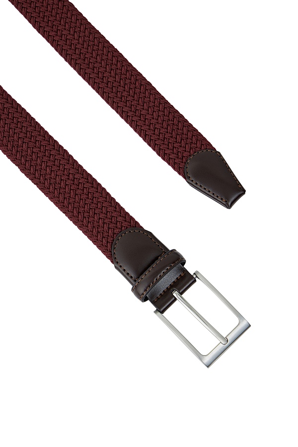 Бордовый текстильный ремень