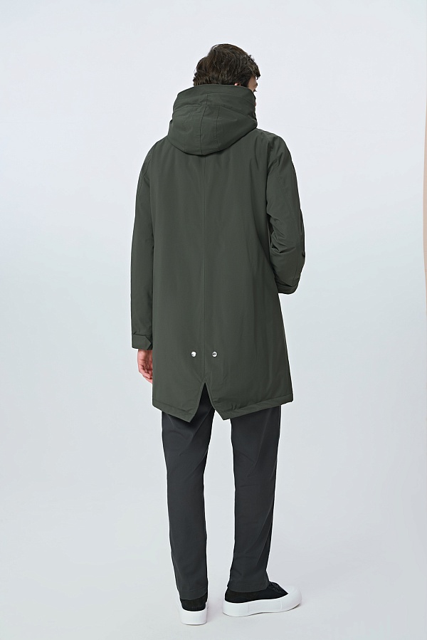 Оливковая парка с мехом