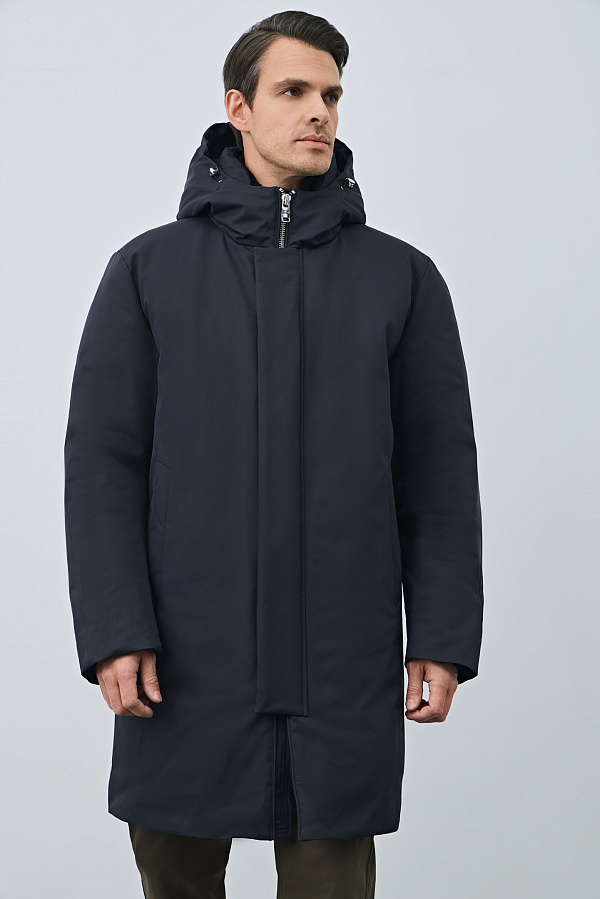 Пуховик синего цвета